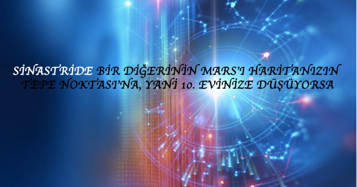 Sinastride Bir Diğerinin Mars’ı Haritanızın Tepe Noktasına, Yani 10. Evinize Düşüyorsa Sinastride Bir Diğerinin Mars’ı Haritanızın Tepe Noktasına, Yani 10. Evinize Düşüyorsa
